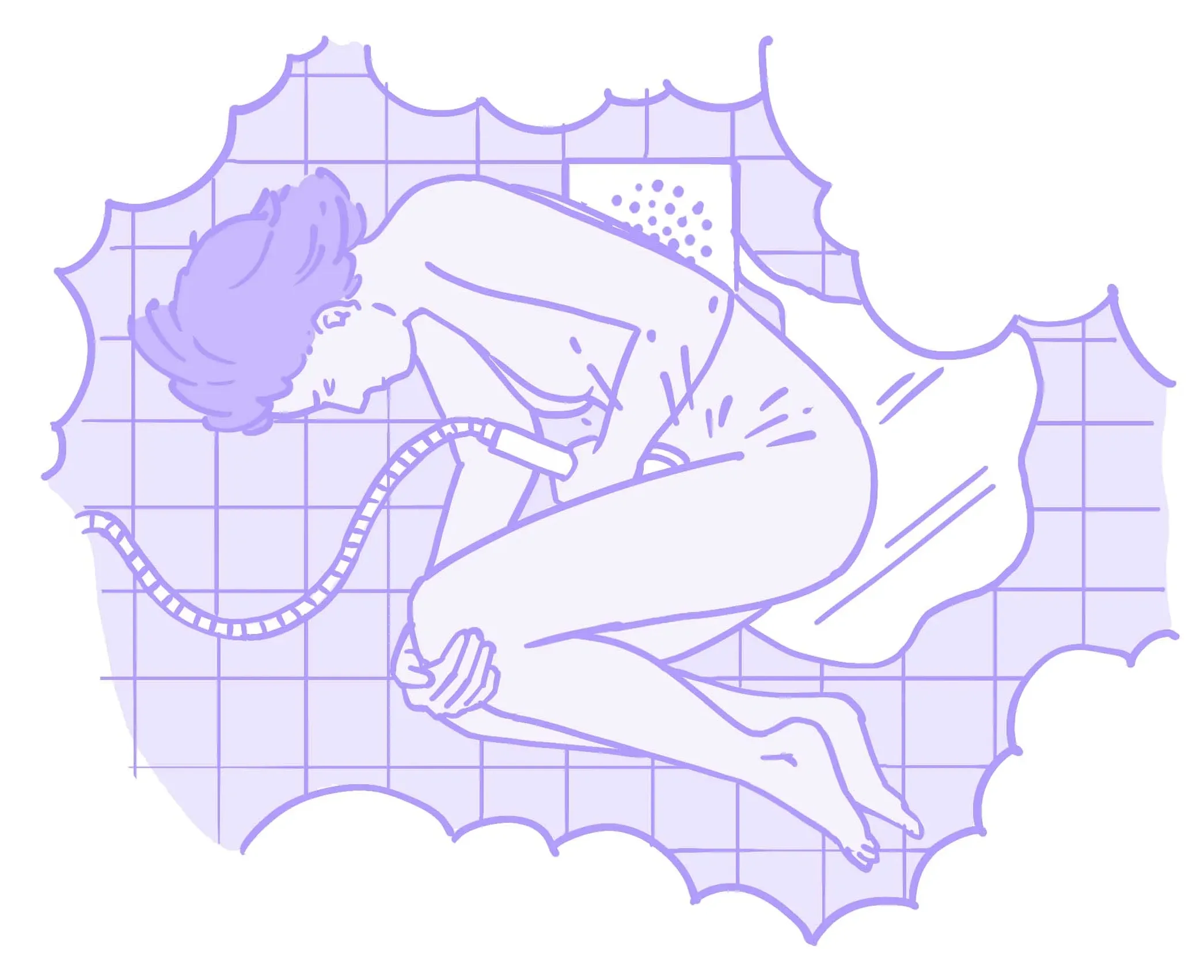Illustration på endometrios smärtor av Hormonology.